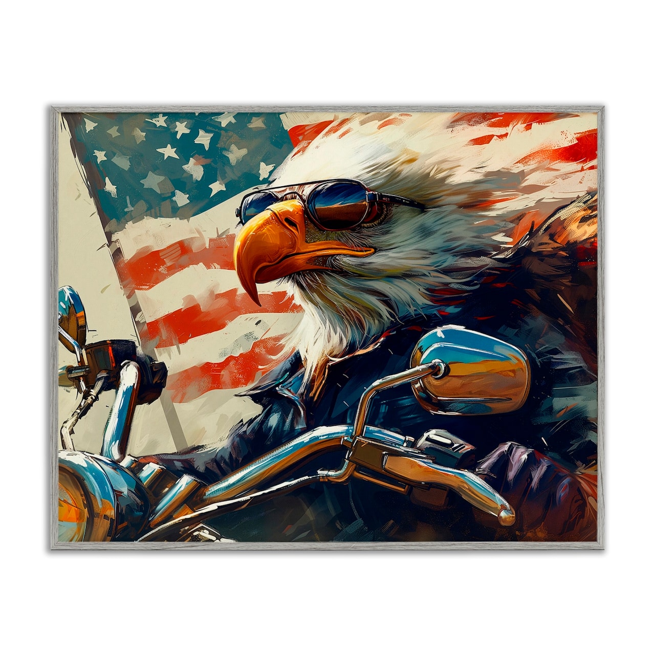 Stupell Industries Patriotic Bald Eagle Framed Giclee Art